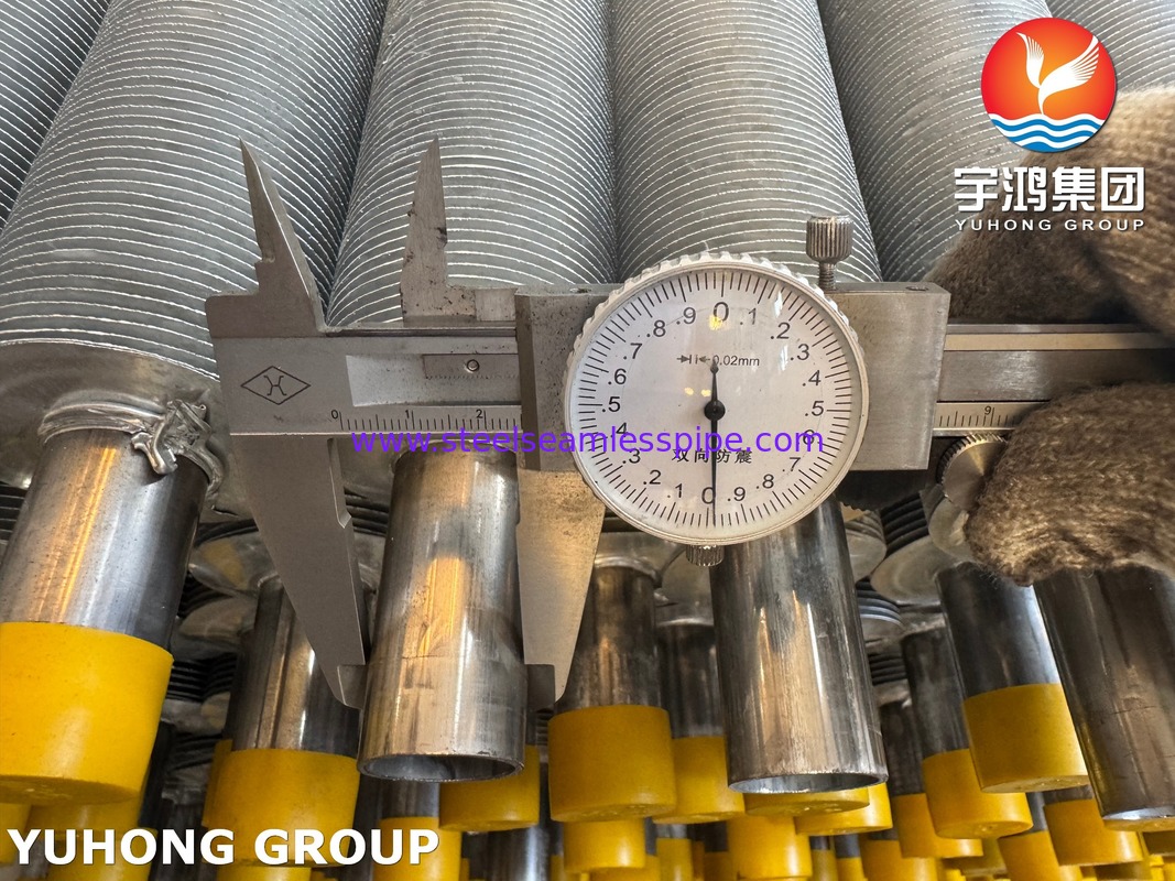 EN10217-7 1.4301 HVAC&R এর জন্য Al Fins Extruded Fin Tube সহ স্টেইনলেস স্টীল পাইপ