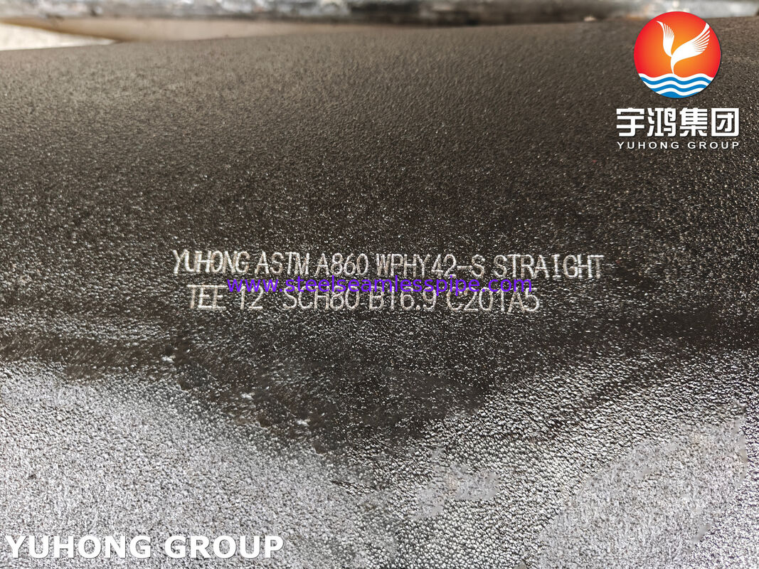 ASTM A860 WPHY42-S Equal Tee উচ্চ চাপ পাইপলাইন সিস্টেমের জন্য উচ্চ-শক্তির ইস্পাত বিট ওয়েল্ডিং ফিটিং