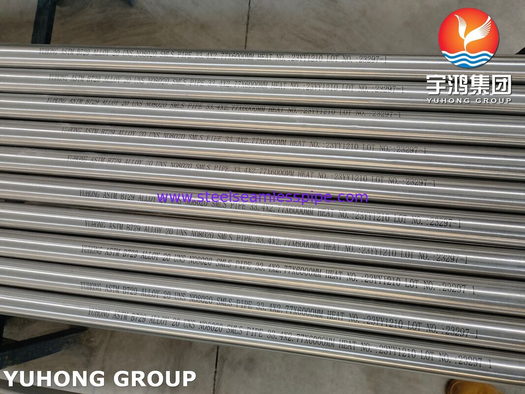 ASTM B729 অ্যালয় ২০ (UNS N08020) সিমলেস টিউব, অম্লীয় পরিবেশের জন্য ক্ষয়-প্রতিরোধী