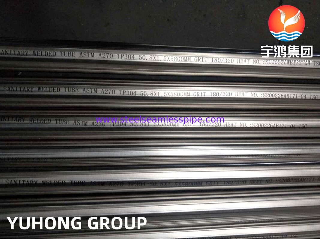 ASTM A270 TP304 স্যানিটারি স্টেইনলেস স্টীল ওয়েল্ডিং টিউবিং যান্ত্রিকভাবে পোলিশ এবং ইলেক্ট্রোপোলিশ ফিনিস এবং কাস্টমাইজড রা রুক্ষতার সাথে