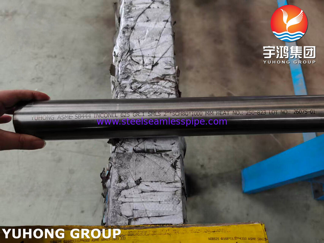 নিকেল খাদ পাইপ ASME SB444 Inconel 625 GR.1 Seamless 2'*SCH80*1000MM Boiler & Pressure Vessel