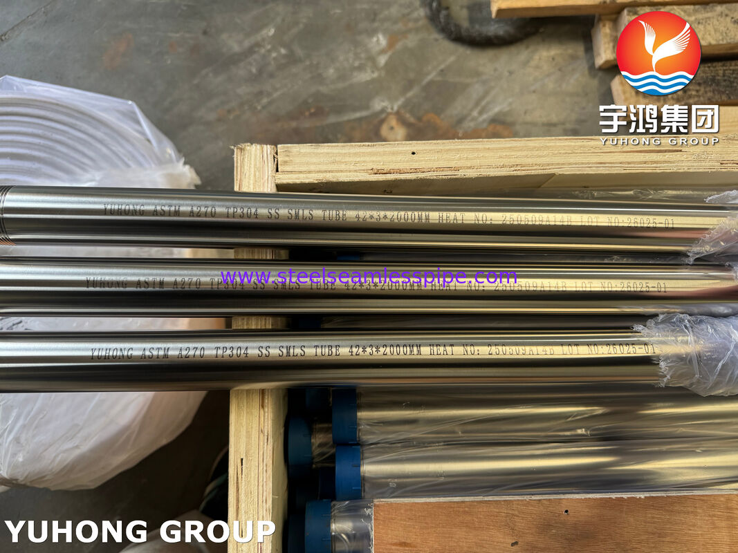 ASTM A270 3A TP304 খাদ্য গ্রেড স্টেইনলেস স্টীল সিউমলেস স্যানিটারি টিউব ডিস্টিলেশন জন্য