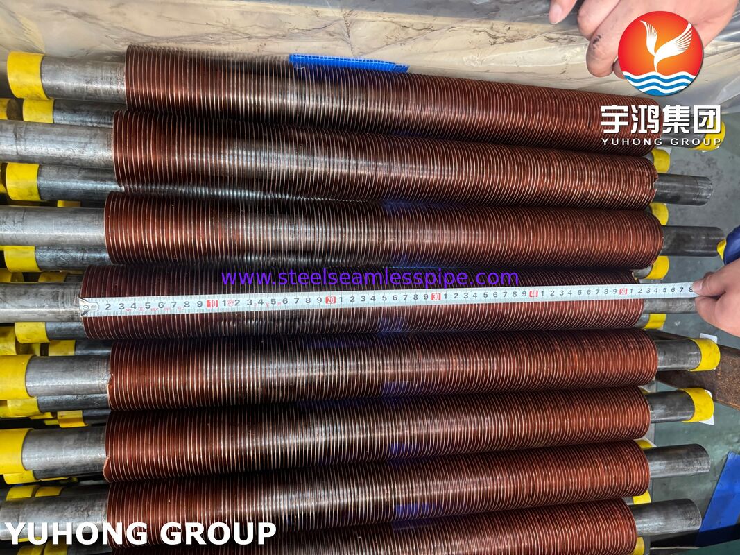 এয়ার কুলারের জন্য CU-T2 কপার ফিন সহ ASTM A106 Gr.B এম্বেডেড ফিনড টিউব