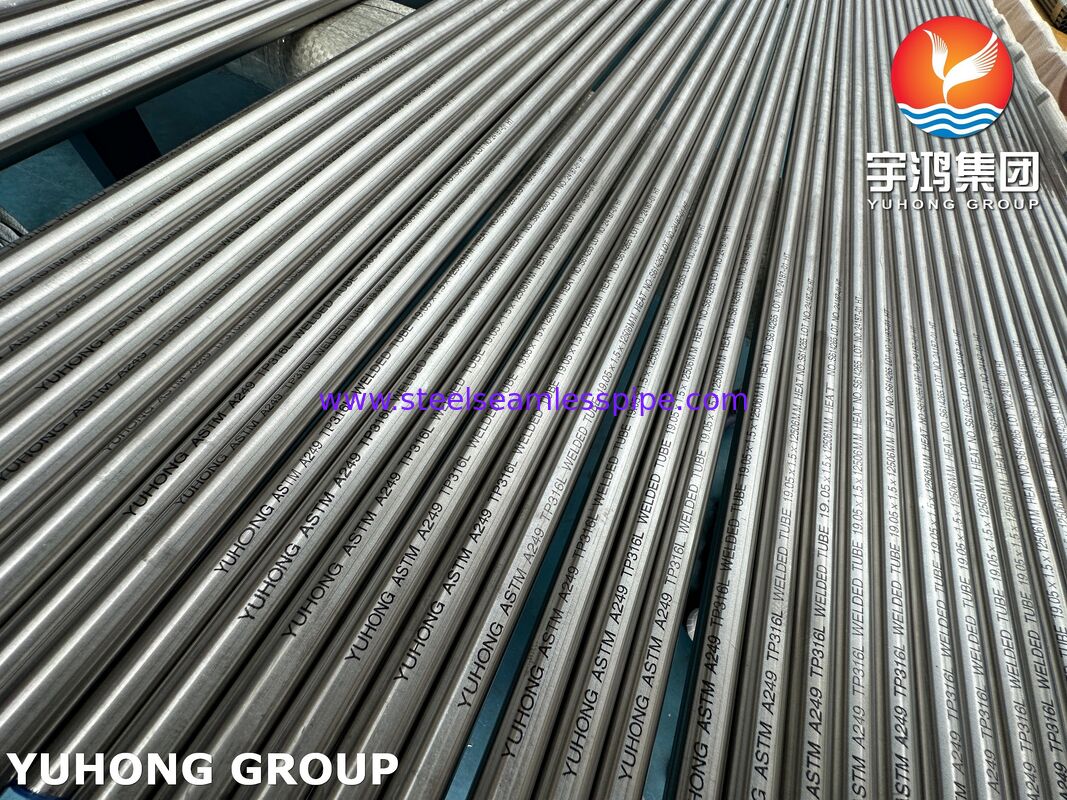এয়ার কুলারের জন্য ASTM A249 / ASME SA249 TP316L ব্রাইট অ্যানিলড স্টেইনলেস স্টিল ওয়েল্ডেড টিউব