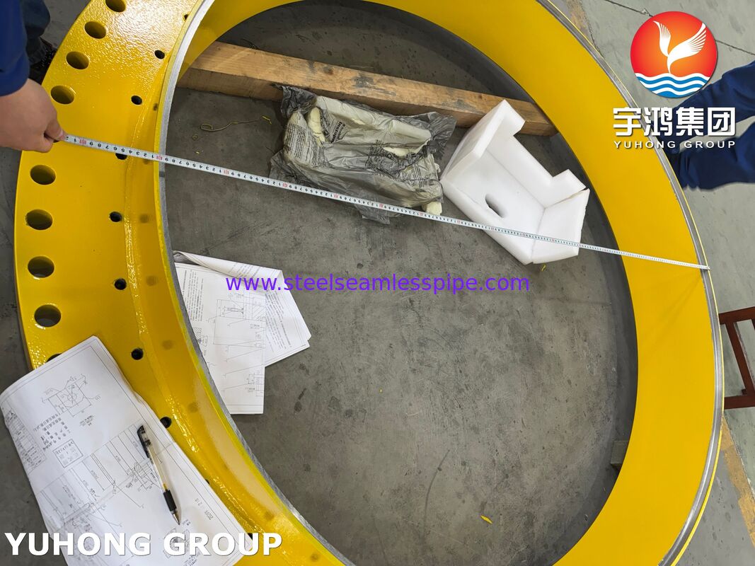 ASME SA516 Gr.70 কার্বন ইস্পাত শেল ফ্ল্যাঞ্জ রিং OD ~1939mm × ID ~1568mm × THK 97mm এবং তাপ এক্সচেঞ্জারগুলির জন্য যথার্থ বোল্ট হোলস সহ