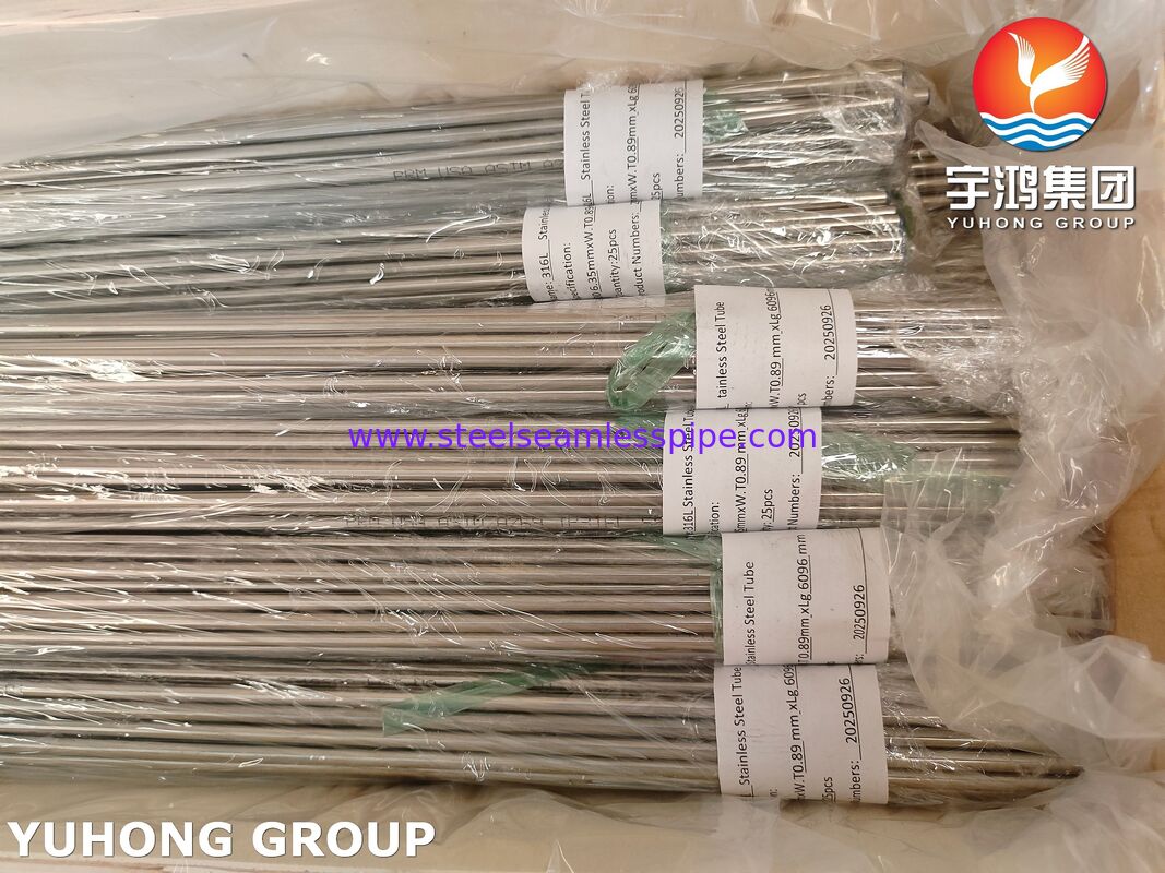 ASTM A269 TP316L BA স্টেইনলেস স্টীল ওয়েল্ডড টিউব জন্য যথার্থ তরল ও গ্যাস পরিবহন
