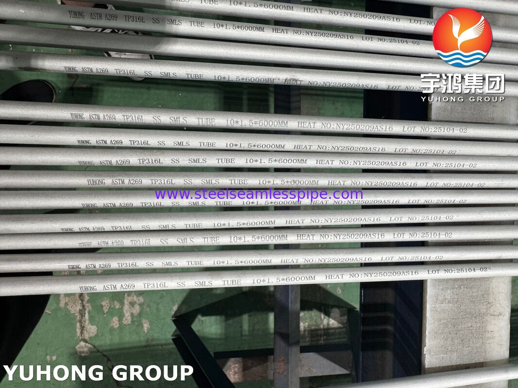 ASTM A269 TP316L গরম এক্সচেঞ্জারের জন্য সিউমলেস স্টেইনলেস স্টীল টিউব, পিকলড এবং অ্যানিলড