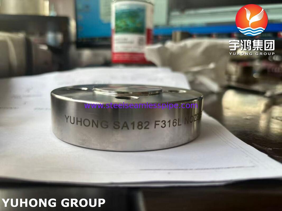 চাপ পাত্রের জন্য ASME SA182 F316L স্টেইনলেস স্টিল ফ্ল্যাঞ্জ ফোর্জড নজল ফ্ল্যাঞ্জ