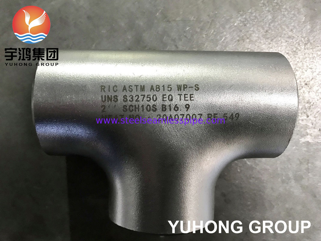 ASTM A815 S32750 সুপার ডুপ্লেক্স স্টেইনলেস স্টিল ইকুয়াল টি ক্লোরাইড সার্ভিস ক্যাপাবিলিটি বাট ওয়েল্ড ফিটিং