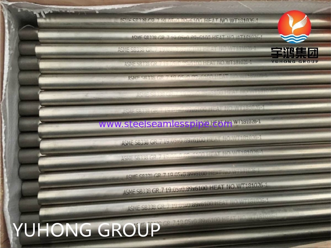 কন্ডেন্সার এবং তাপ এক্সচেঞ্জারের জন্য ASME SB338 GR.7 টাইটানিয়াম খাদ বিরামহীন ইস্পাত টিউব