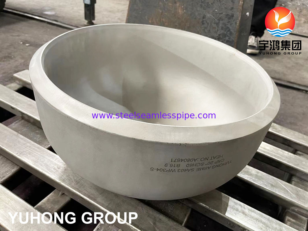 ASME SA403 WP304-S স্টেইনলেস স্টীল এন্ড ক্যাপ বাট ওয়েল্ড ফিটিং B16.9