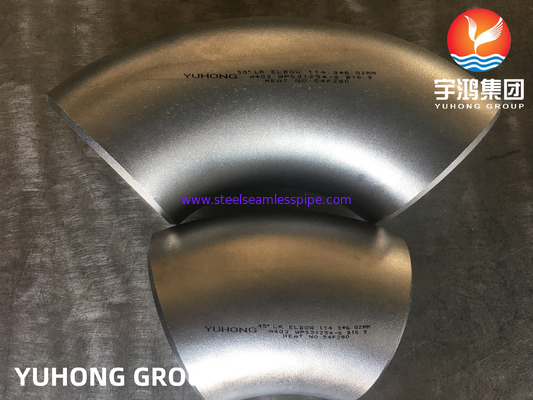 ASTM A403 WPS31254 / 254SMO ডুপ্লেক্স স্টেইনলেস স্টিল কনুই 45 ডিগ্রি এলআর কনুই