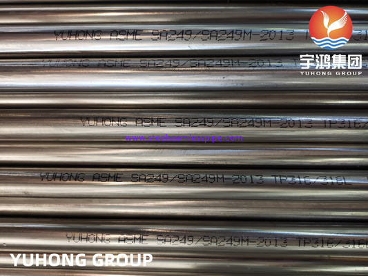 Tubería de acero inoxidable C/C A249 TP304 TP316L Intercambiador de Heat Condensator এয়ার কুলার 100% ET / HT / UT