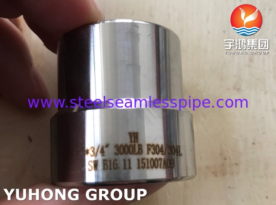 ASTM A182 F304 সন্নিবেশ সকেট ঢালাই ফিটিং B16.11 তেল গ্যাস পাইপলাইন রাসায়নিক সিমেন্ট