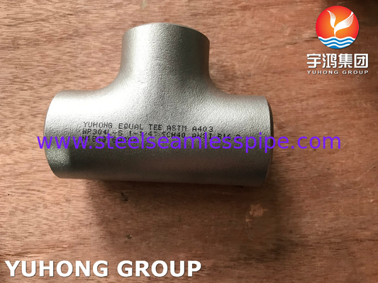 ASTM A403 WP304L-S টি-এর বাট ওয়েল্ড টি B16.9 তেল গ্যাসের জন্য