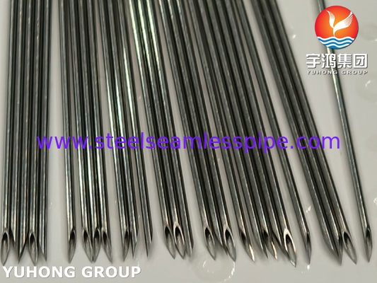 ISO9626 SUS304 SUS316L, স্টেইনলেস স্টীল ইগল টিউব, বেভেলড টিপ, মেডিকেল ইনজেকশন ইগল অ্যাপ্লিকেশন