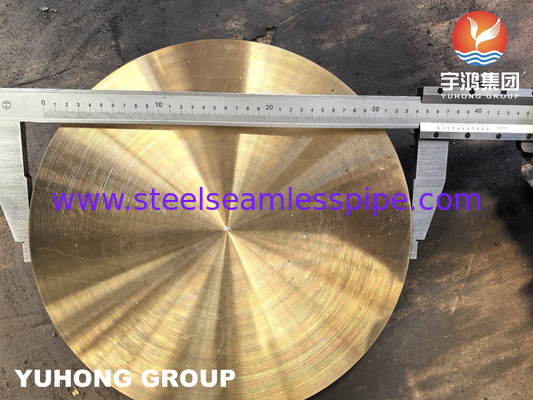 ASTM B171 C46400 নেভাল ব্রাস ডিস্ক কপার অ্যালয় প্লেট টিউবশীট ড্রিলিং হিট এক্সচেঞ্জার উপাদানগুলির জন্য