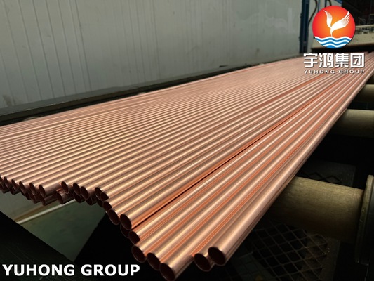 ASTM B111 C12200 H55 Pure Copper Tube for Condenser, light-drawn