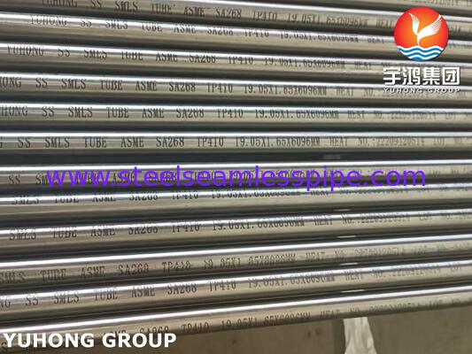 ASME SA268 TP410 / 1.4006 / X12Cr13 স্টেইনলেস স্টীল বিদ্যুৎ উৎপাদনের জন্য বিচ্ছিন্ন নল