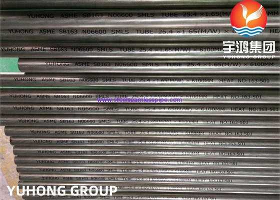 তাপ এক্সচেঞ্জার টিউব ASME SB163 / SB167 UNS N06600 N06601 নিকেল অ্যালোয় সিউমলেস টিউব
