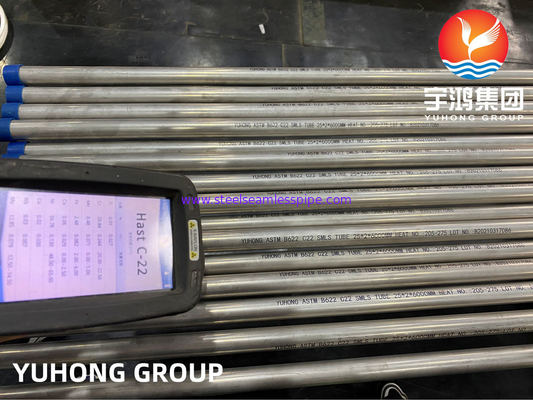 ASTM B161 ASME SB163 এর সাথে নিকেল অ্যালয় স্টিল সিমলেস হ্যাস্টেলয় C22 পাইপ