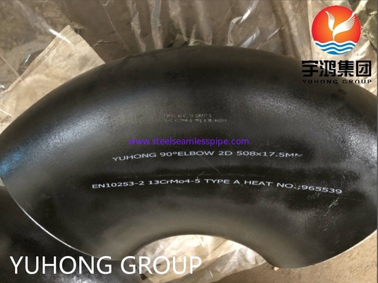 EN10253-2 13CRMO4-5 টাইপ-এ কার্বন ইস্পাত 90 ডিগ্রি এলবো কালো পেইন্টিং বাট ওয়েল্ড পাইপ ফিটিং