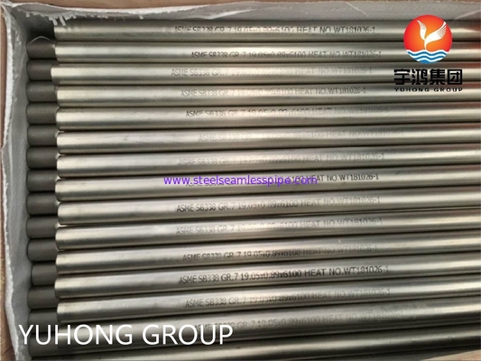 ASME SB338 GR.7 কনডেন্সার এবং হিট এক্সচেঞ্জারের জন্য টাইটানিয়াম খাদ বিজোড় টিউব