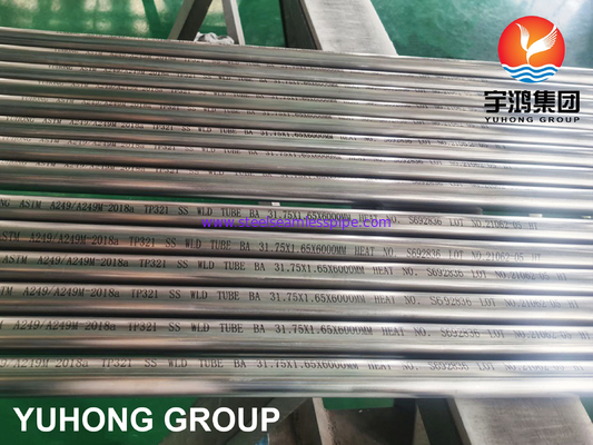A249 TP321 স্টেইনলেস স্টীল ঝালাই টিউব উজ্জ্বল Annealed HVAC সিস্টেম