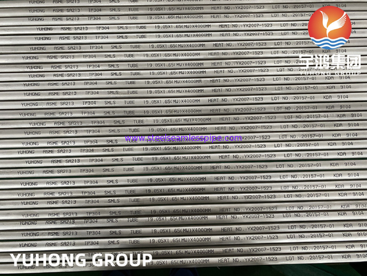 ASTM A213 A213M ASME SA213 TP304 SS বিজোড় হিট এক্সচেঞ্জার টিউব ন্যূনতম প্রাচীর পুরুত্ব