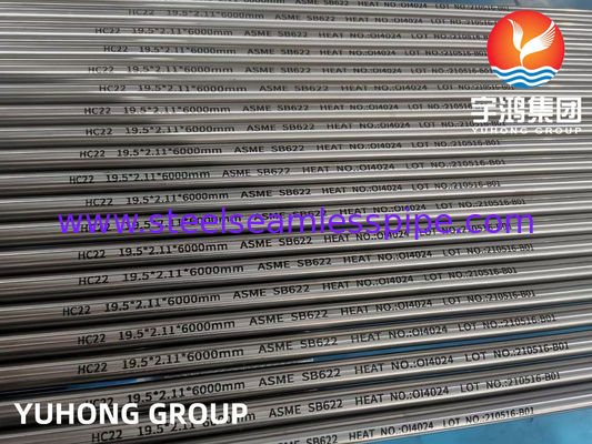ASME SB622 Hastelloy C22, UNS N06022, 2.4602 হিটারগুলির জন্য নিকেল অ্যালোয় সিউমলেস টিউব